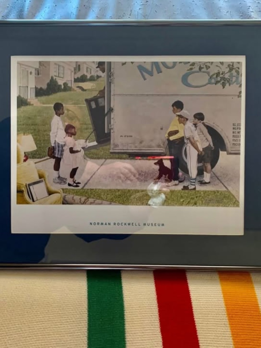 "New Kids in the Neighborhood" 1967 by Normal Rockwell. 19 " x 15 " Custom Frame